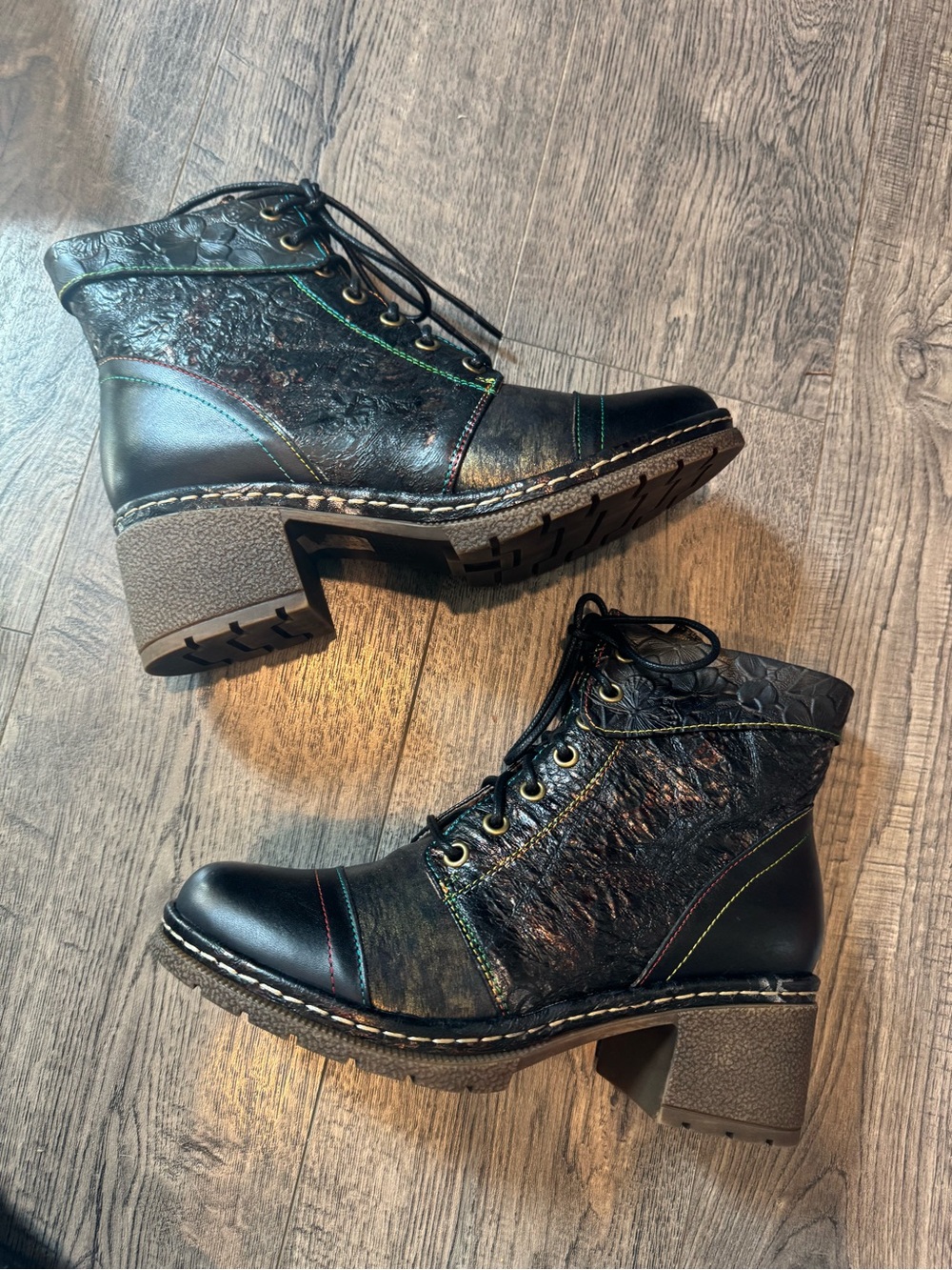 L’Artiste Spring Step Leather Lace Up Boots Fallinluv Size 37 6.5 - 7 New - Picture 3 of 6